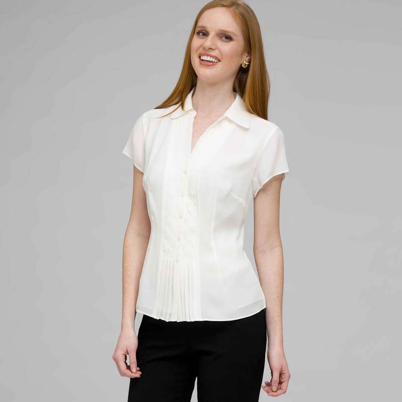 Must Have Washable No-Iron Georgette Blouse, Ivory, large image number null